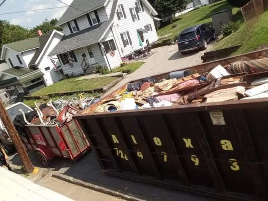 Full trailer load from a house cleanout job in the Indiana, PA area